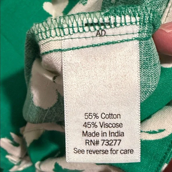 Sonoma Green and White Floral Long Sleeve Dress - Picture 3 of 4